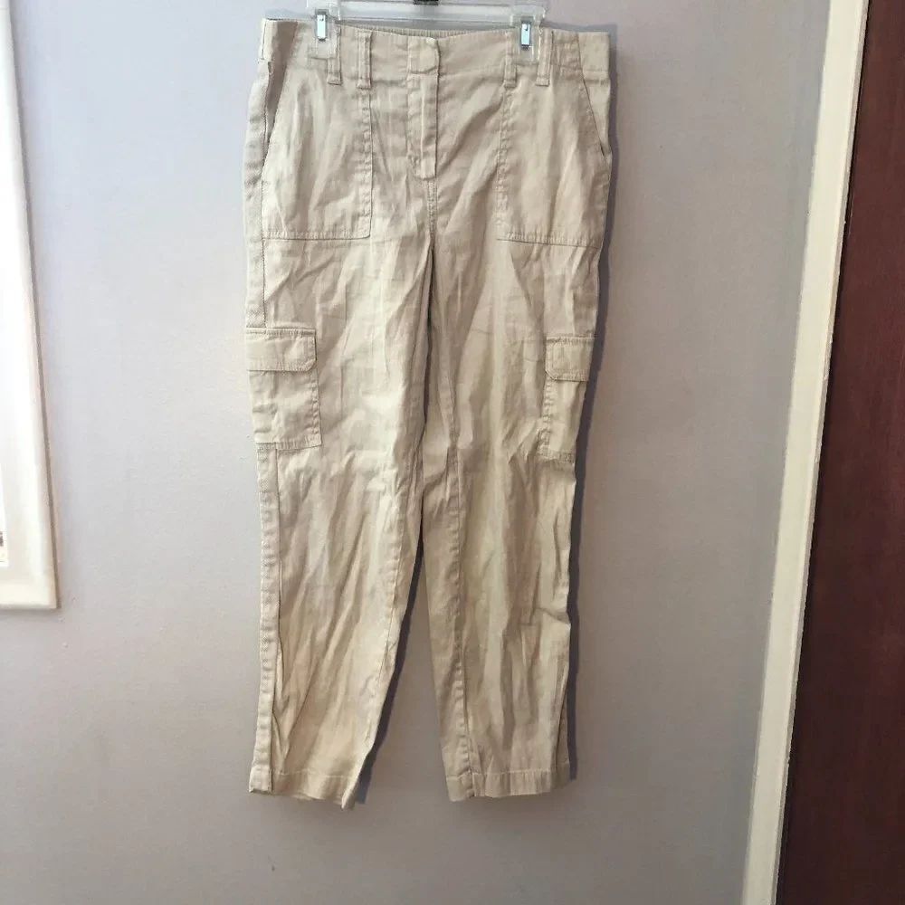 Chicos Womens Cotton Blend Chino Pants Size 00 US 6 off White Stretch. KS